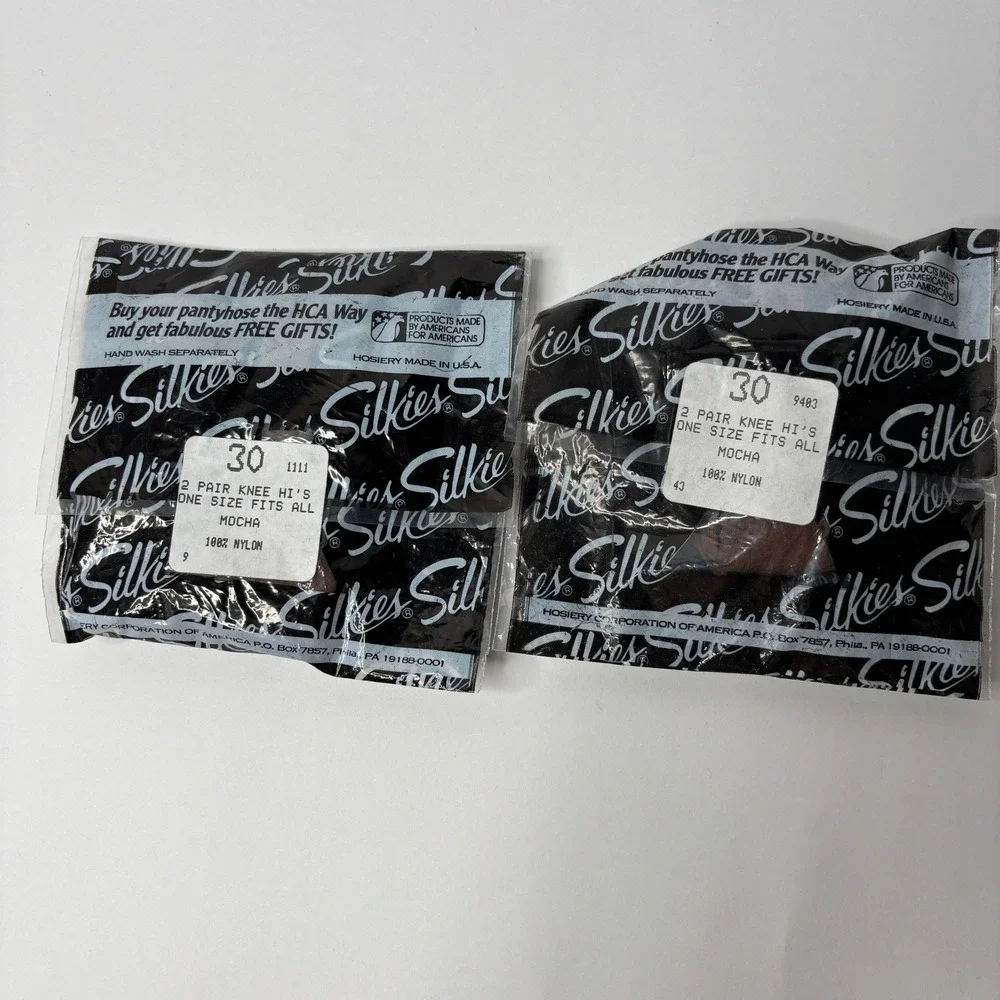 Silkies Knee Hi's Mocha One Size Fits All 100% Nylon Vintage 4 Pair Total